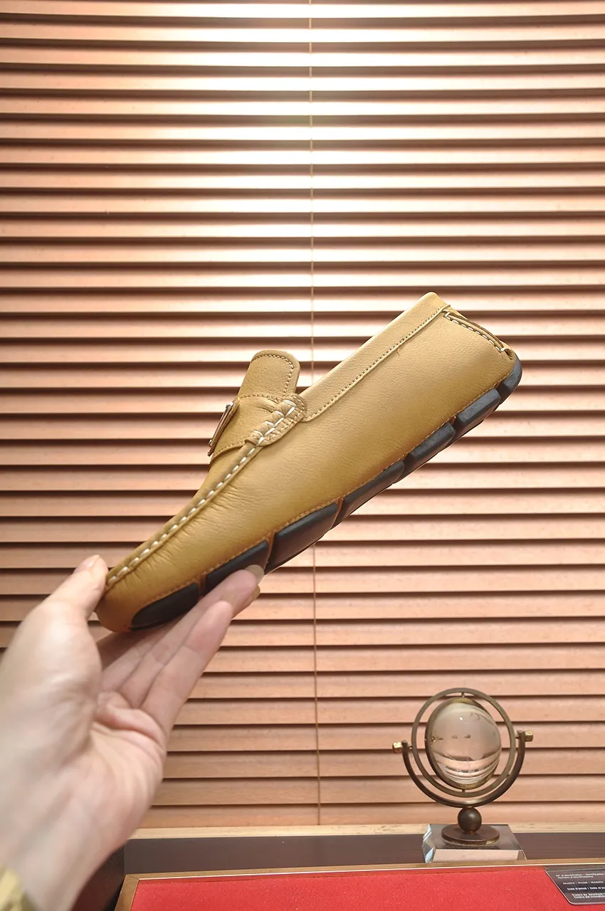 Men's Men's Shoes💰420💶【PRADA】 (High-end Niuli) New 🍀PRADA - Prada Doudou Shoes! Made of imported original cowhide, the inner top layer is comfortable cowhide lining! Original wear-resistant rubber outsole! High quality products! Code number 38-45 (45 customized)